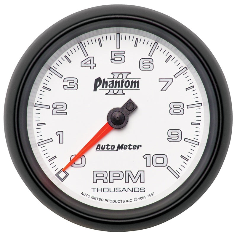 مقياس سرعة الدوران في لوحة القيادة Autometer Phantom II مقاس 3-3/8 بوصة بسرعة 10000 دورة في الدقيقة