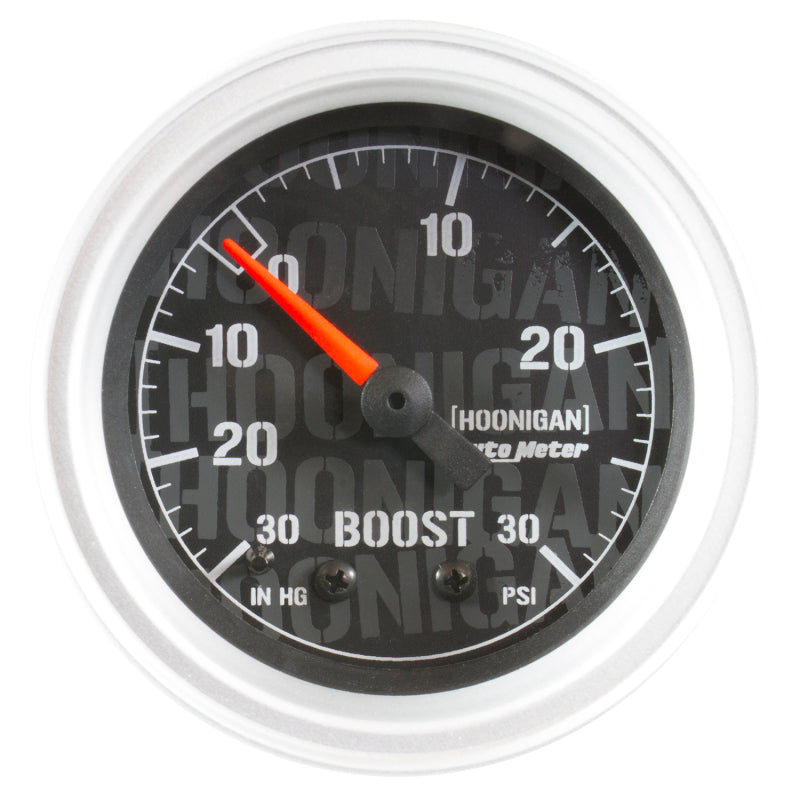 مقياس ضغط الهواء/التعزيز الميكانيكي Autometer Hoonigan مقاس 52 مم و30 رطل/بوصة مربعة