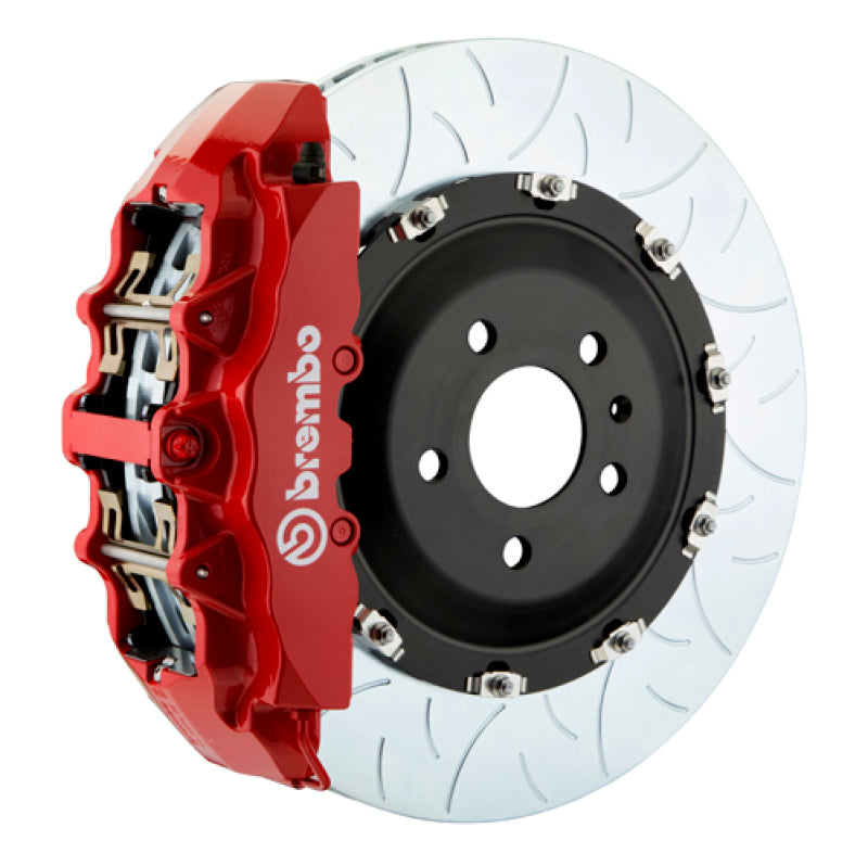 بريمبو 00-02 إكسبيديشن 2WD Fr GT BBK 8Pis Cast 380x34 2pc Rotor Sloted Type3-Red