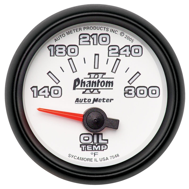 مقياس درجة حرارة الزيت الإلكتروني Autometer Phantom II قصير المدى 52 مم 140-300 درجة فهرنهايت