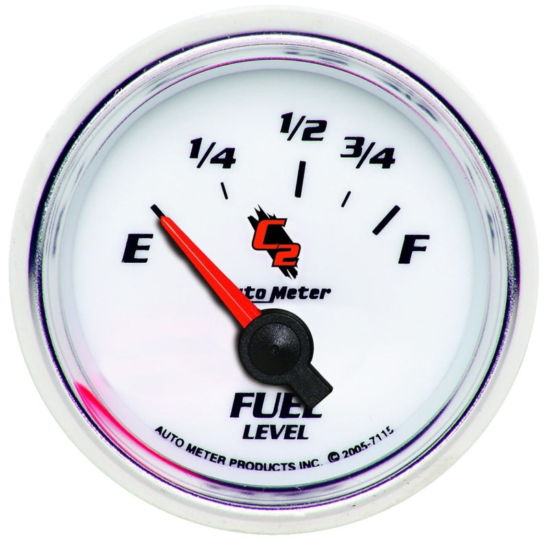 مقياس مستوى الوقود AutoMeter 2-1/16 بوصة. 73 أوم (e) إلى 10 أوم (f) Elec C2