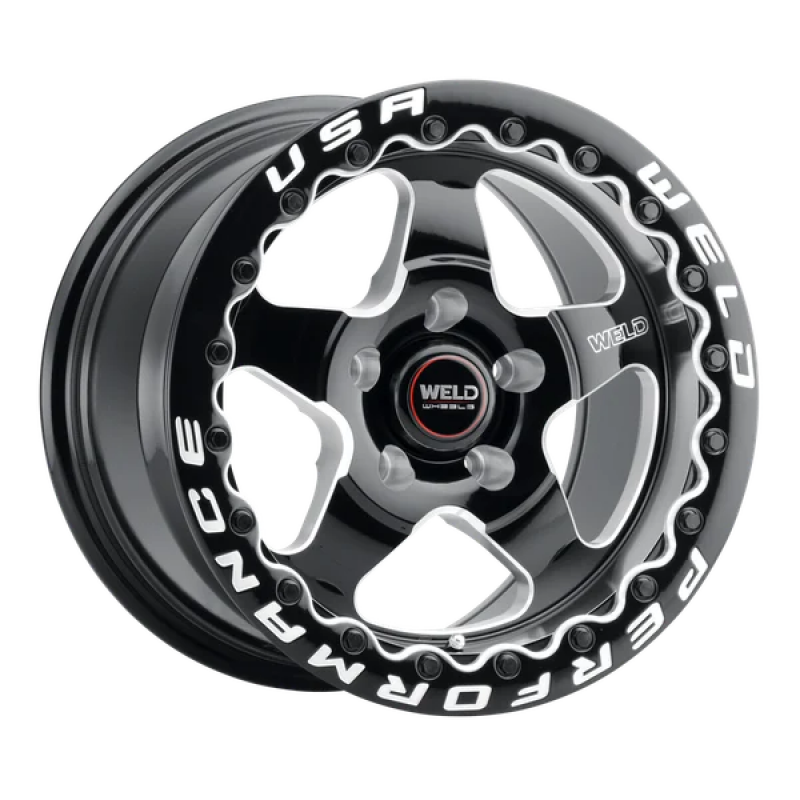 Weld S904 17x10 Ventura Beadlock 5x114.3 ET 49 BS 7.42 Gloss BLK MIL DIA 78.1