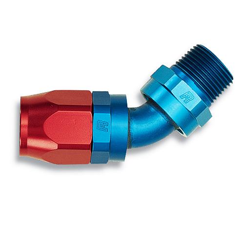 Russell Performance -12 AN Red/Blue 90 Deg Swivel Dry Sump Hose End (-12 Port 1-1/16in-12 Thread)