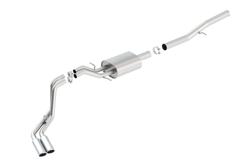 عادم خلفي مزدوج من نوع ATAK بمخرج جانبي ملفوف من Borla 14 Silver/Sierra 1500 EC قياسي/CC قصير 143.5 بوصة WB
