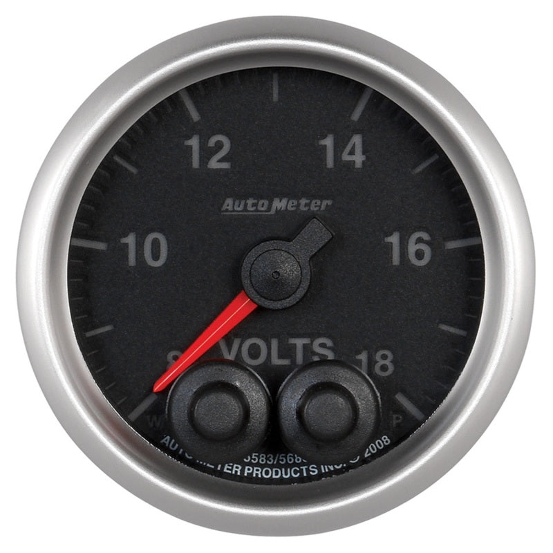 جهاز قياس الجهد الكهربائي Autometer Elite 52.4 مم Peak &amp; Warn مع تحكم إلكتروني 8-18 فولت