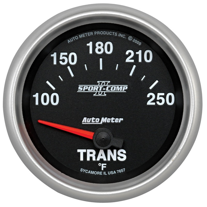 مقياس درجة حرارة ناقل الحركة الكهربائي Autometer Sport-Comp II مقاس 66.7 مم 100-250 درجة فهرنهايت