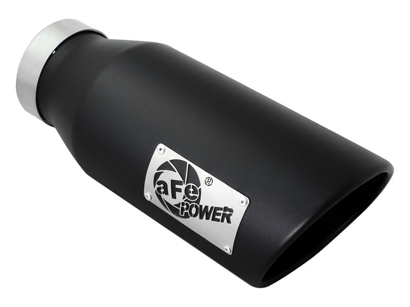 أنبوب عادم aFe Power MACH Force-Xp مقاس 4 بوصات للداخل × 6 بوصات للخارج × 15 بوصة على جانب السائق بمشبك مقاس 4 بوصات 409 SS - أسود