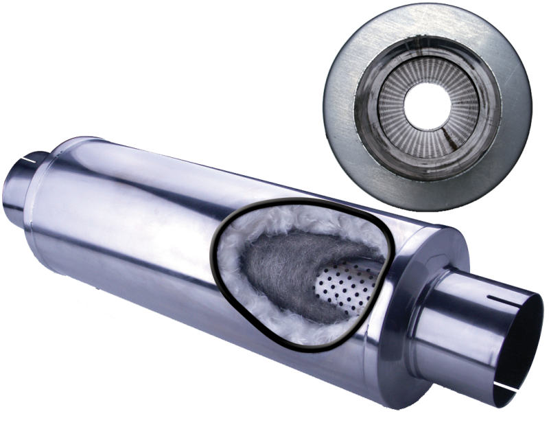 عين الماس MFLR 5inID SGL IN/SGL OUT 7inDIA X 24in BODY 30in LENGTH LOUVERED SLOTTED ENDS 409 SS
