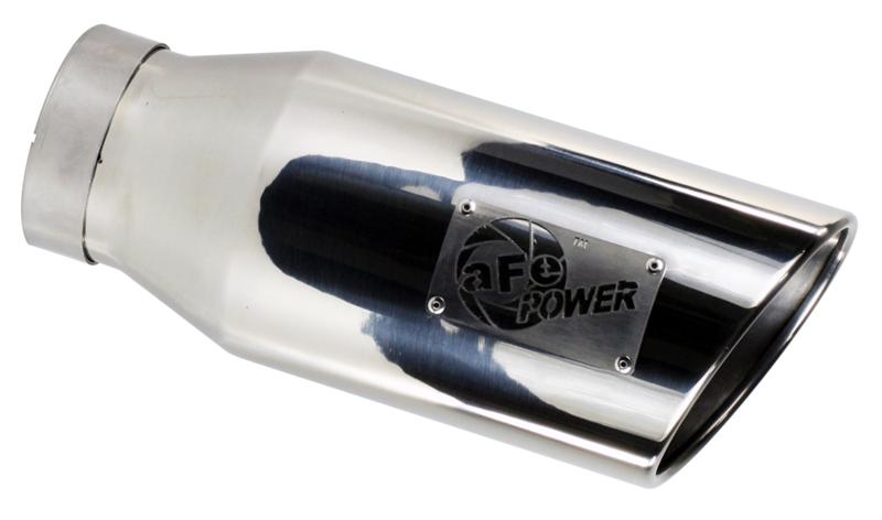 aFe MACH Force-Xp Universal Exhaust Tip 4 IN Inlet x 5 IN Outlet x 12 IN L- Polished Tip
