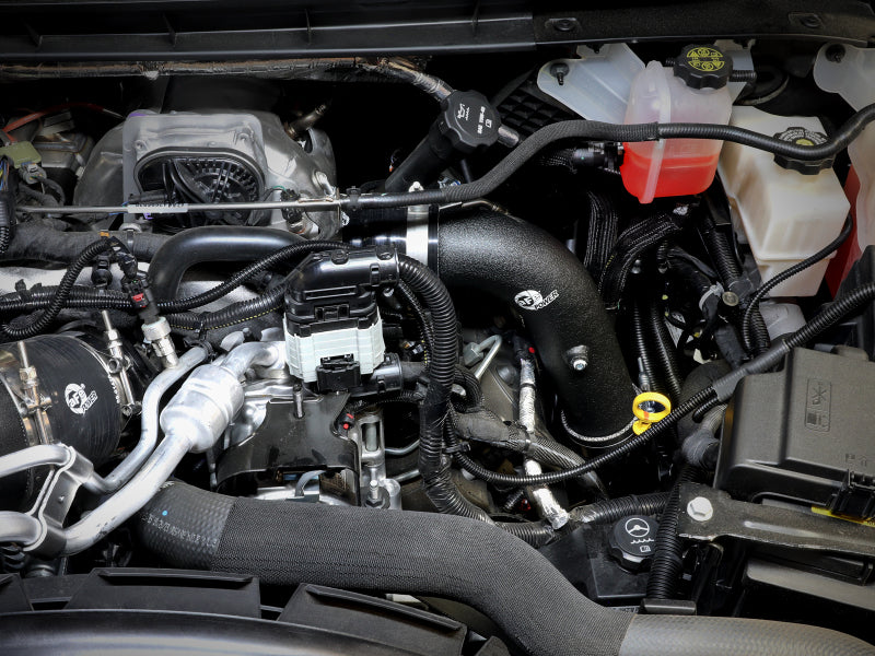 aFe 2024 GM Diesel Trucks V8 6.6L L5P BladeRunner أنبوب شحن ساخن وبارد من الألومنيوم 3 بوصة و3.5 بوصة - أسود