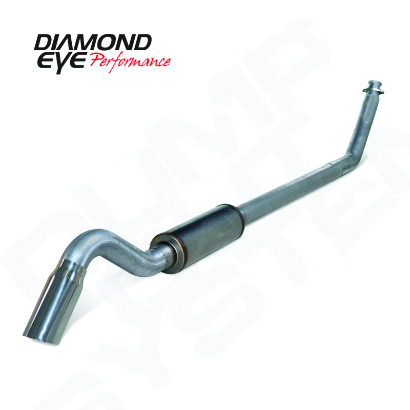 إطار Diamond Eye مقاس 4 بوصات من الفولاذ المقاوم للصدأ مع TURBO BACK SGL DUMP OUT موديل 98.5-02 DODGE بما في ذلك الطرف بدون MFLR