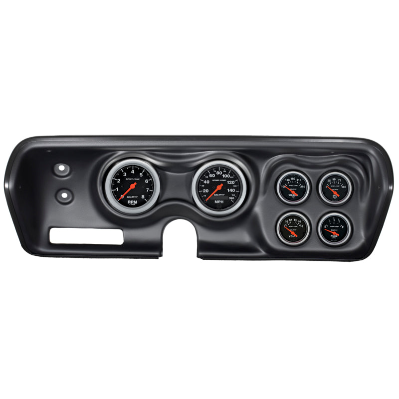 طقم لوحة القيادة Autometer Sport-Comp 71-74 Charger/ GTX/ Road Runner، 6 قطع، عداد دورات المحرك/ميل في الساعة/وقود/زيت/WTMP/فولت