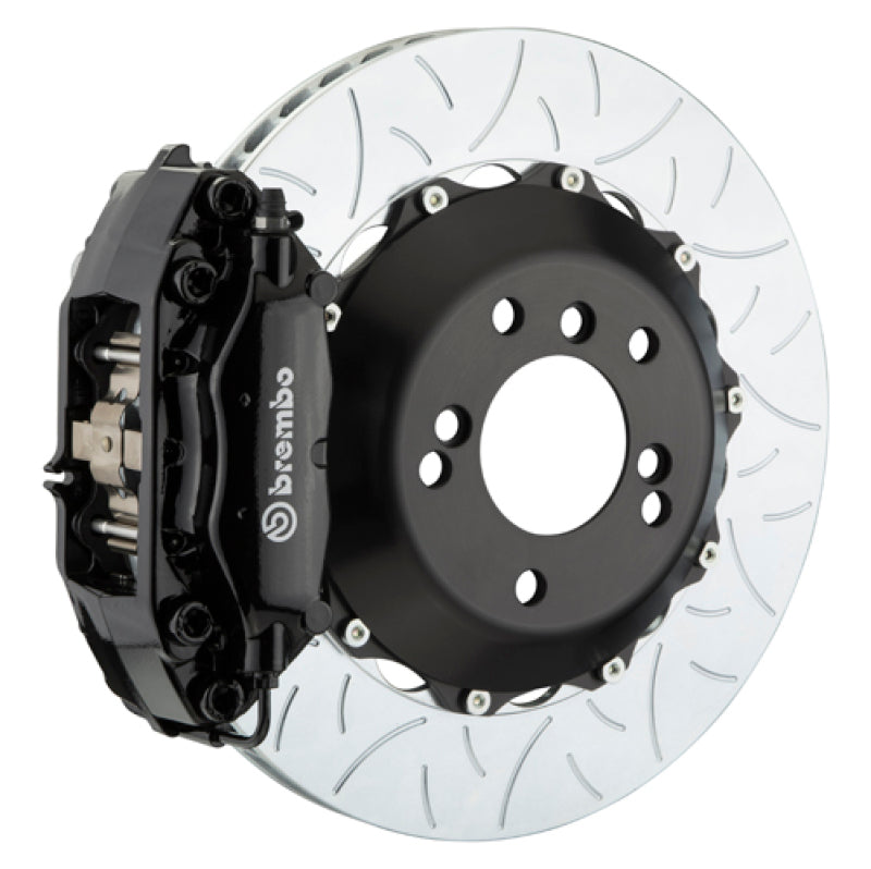 بريمبو 06-12 325i (باستثناء xDrive) خلفي GT BBK 4 مكابس مصبوبة 345x28 2 قطعة دوار مشقوق النوع 3 - أسود