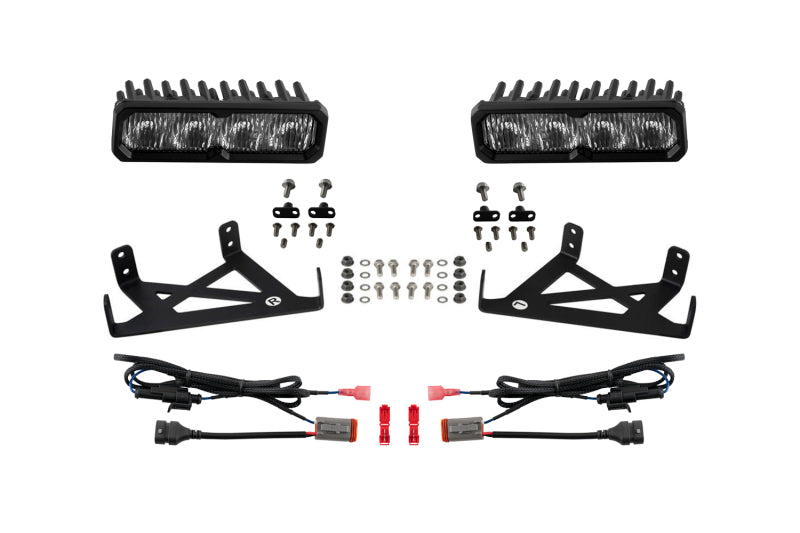 Diode Dynamics 2020-2022 Ford F-250 Super Duty F250 Fog SS6 Pro LED Kit White 6000K