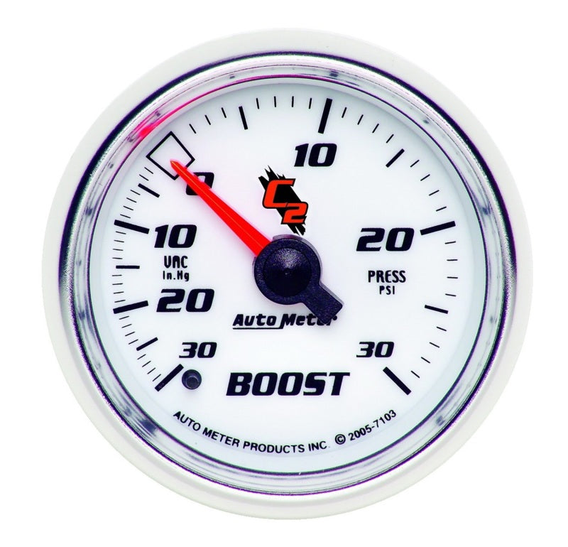 مقياس التعزيز الميكانيكي والفراغ Autometer C2 52 مم 30 PSI