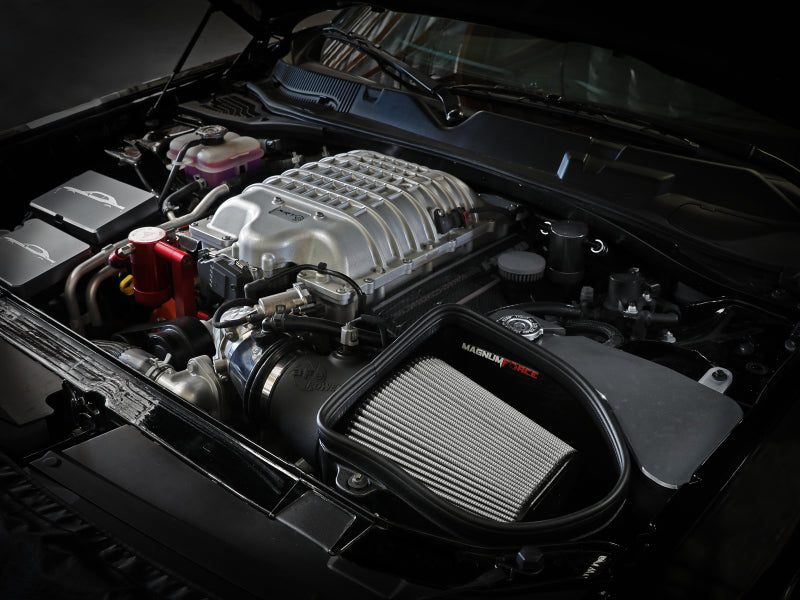 aFe 19-23 Dodge Challenger Hellcat V8-6.2L Magnum FORCE Stage2 نظام سحب الهواء البارد مع Pro DRY S
