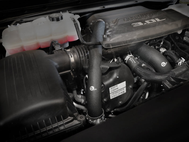 aFe RAM 1500 20-22 V6-3.0L (td) BladeRunner 2-1/2 بوصة و3 بوصة أنبوب شحن ساخن من الألومنيوم باللون الأسود