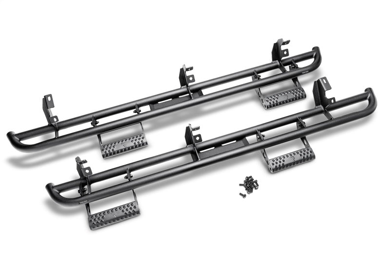 N-Fab RKR Step System 2019 Jeep Wrangler JT 4 Door Truck Full Length - Tex. Black - 1.75in