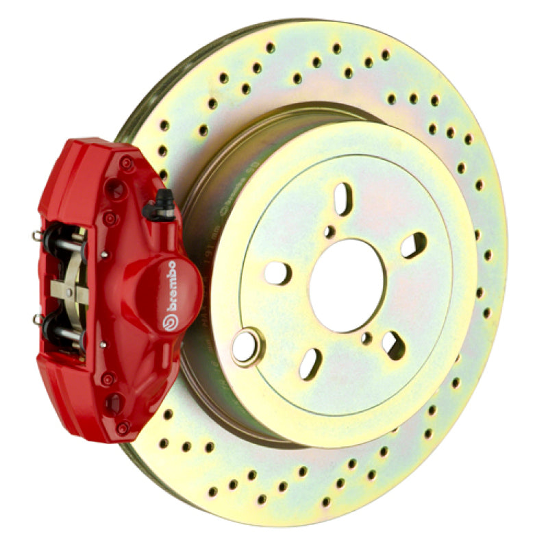 بريمبو 92-98 318i/325i/328i خلفي GT BBK 2 مكبس مصبوب قطعتين 294x19 قطعة واحدة دوار مثقوب - أحمر