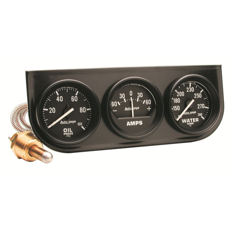 وحدة قياس أوتوميتر، قياس الزيت/الوزن/الأمبير، 2 بوصة، 100 رطل/بوصة مربعة/280 درجة، F/60A، قرص أسود، قياس أوتوميتر أسود