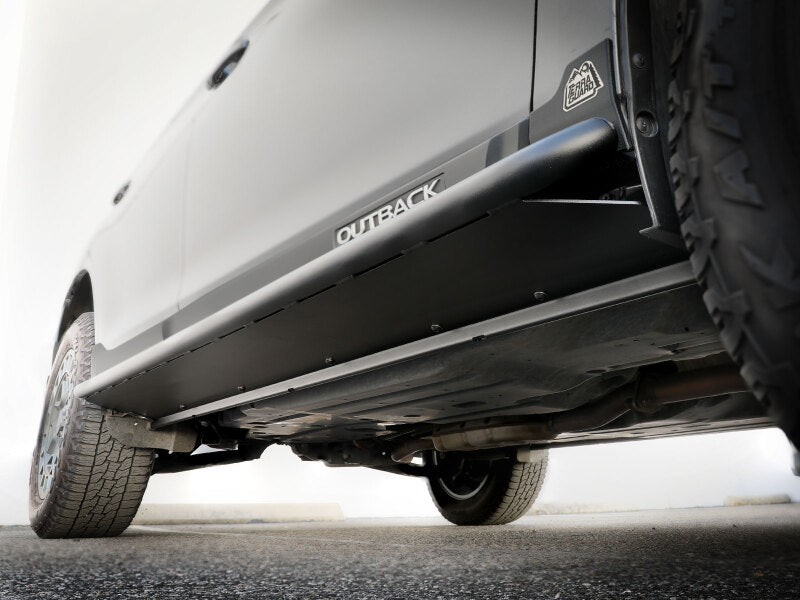 درجات حماية من aFe POWER لسيارة Subaru Outback H4 سعة 2.5 لتر / H6 سعة 3.6 لتر Terra Guard Trail Slider - لون أسود (موديلات 2015-2019)