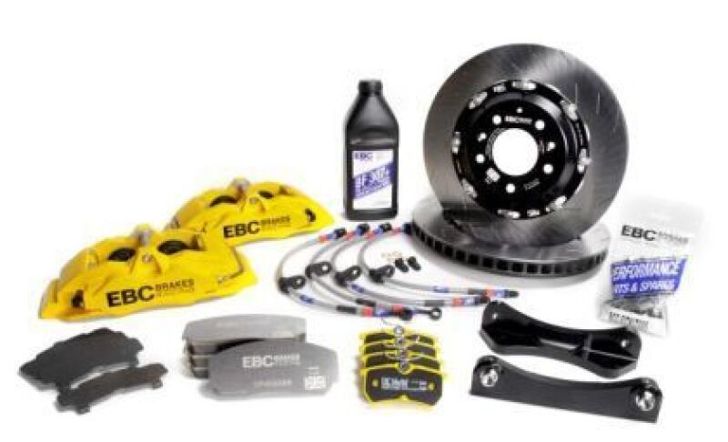 EBC Racing 93-02 Toyota Supra 3.0TT Yellow Apollo-4 Calipers 330mm Rotors Front Big Brake Kit