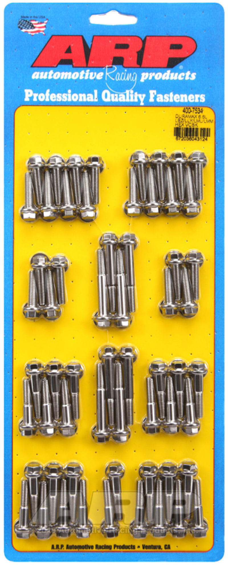 طقم براغي غطاء صمام سداسي ARP Duramax 6.6 لتر LBZ/LLY/LML/LMM - فولاذ مقاوم للصدأ مصقول