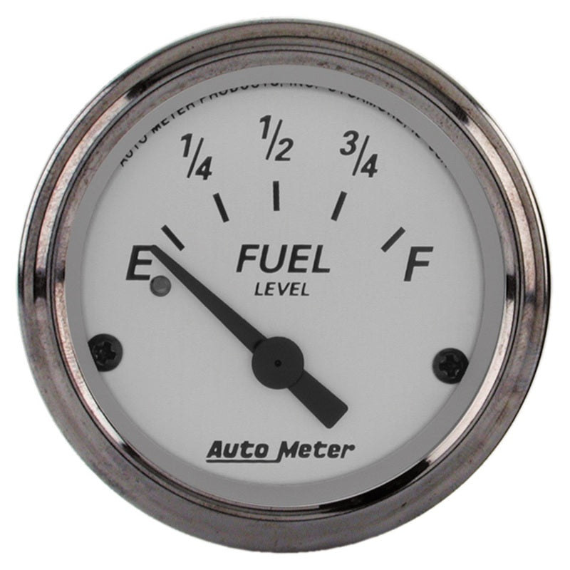 مقياس مستوى الوقود AutoMeter مقاس 2-1/16 بوصة، 240 أوم (e) إلى 33 أوم (f)، Elec American Platinum