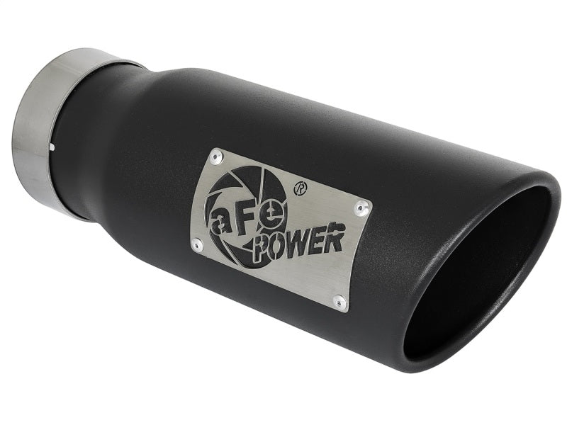 طرف عادم aFe MACH Force-Xp 409 من الفولاذ المقاوم للصدأ 3.5 بوصة × 4.5 بوصة للخارج × 12 بوصة طول بمشبك
