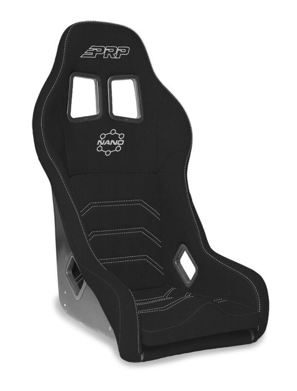 PRP Seats Nano Composite Seat - Black w/ Silver Stitch and Logos