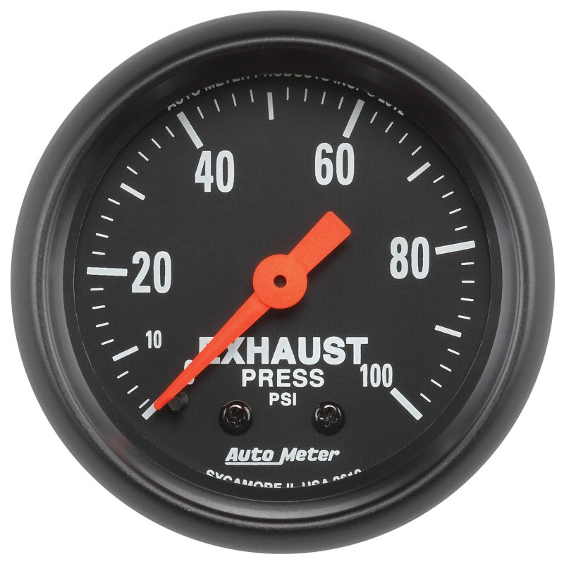 مقياس ضغط العادم الميكانيكي Autometer Z Series 2-1/16in 0-100 PSI