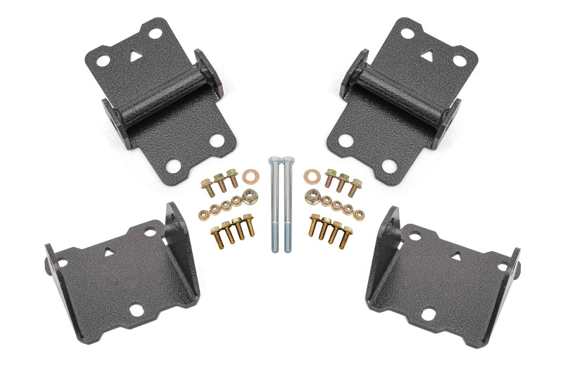 BMR 78-87 G-Body Motor Mount Kit Upper & Lower Solid - Black Hammertone