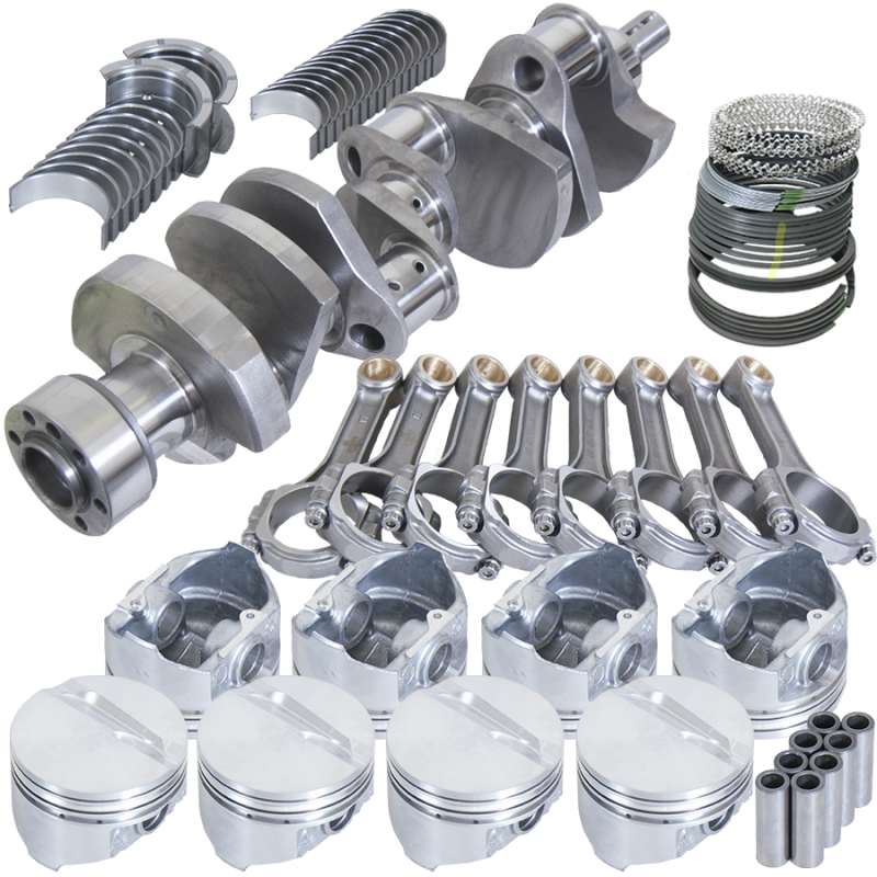 Eagle Chevy 350 1Pc 3.750in Crank 5.700in I-Beam Rods 4.000in Pistons 168 Tooth FP Balanced Assembly