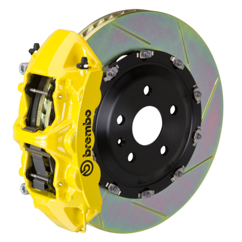 بريمبو 08-16 R8 4.2/5.2 (مُعدّات فرامل CC) Fr GT BBK 6Pis Cast 380x34 2pc Rotor Slotted Type1-Yellow