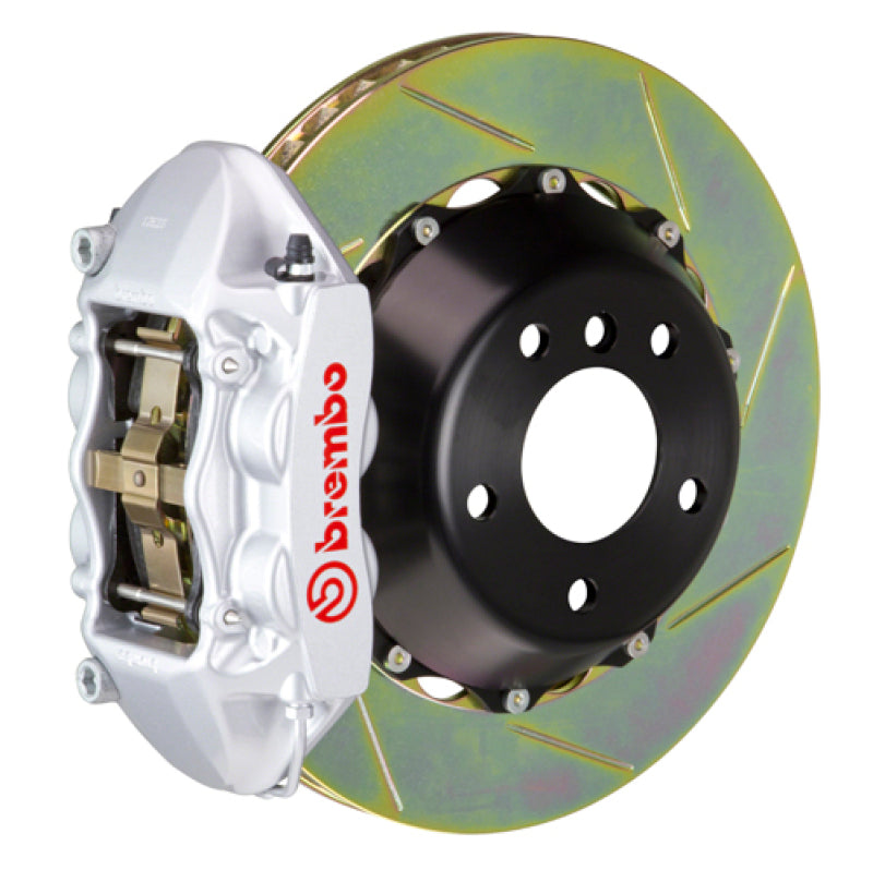 بريمبو 15-18 M3 (ملحق فرامل CC) Rr GT BBK 4Pis Cast 380x28 2pc Rotor Sloted Type1-Silver