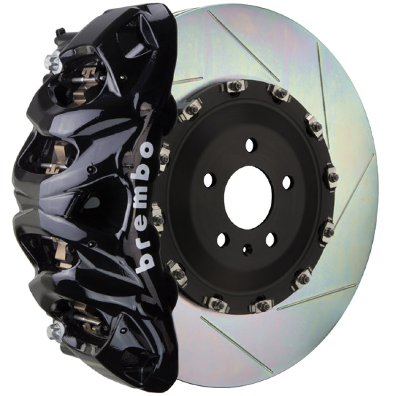بريمبو 15-20 F150 2WD/4WD (باستثناء رابتور) Fr GT BBK 8Pis Cast 412x38 2pc Rotor Slotted Type1-Black