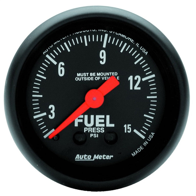 مقياس ضغط الوقود الميكانيكي Autometer Z Series 2-1/16in 15 PSI