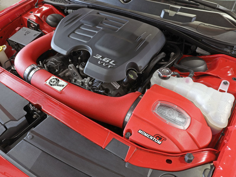 نظام سحب aFe Momentum GT Dry S المرحلة الثانية 11-15 Dodge Challenger/Charger V6-3.6L (أحمر)