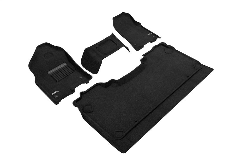 3D MAXpider 19-24 Dodge Ram 1500 Crew Cab w Bench Front Row Elegant Black R1 R2 (R1 3 Pcs Design)