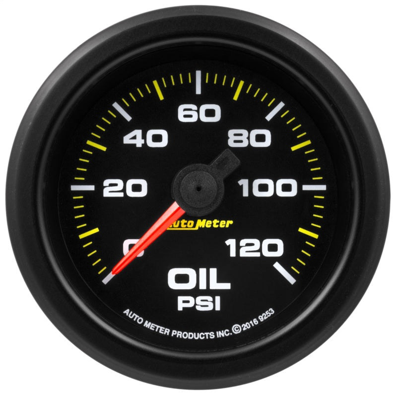 مقياس ضغط زيت محرك السائر 2-1/16 بوصة 120 رطل/بوصة مربعة من Autometer Extreme Environment مع ضوء تحذير