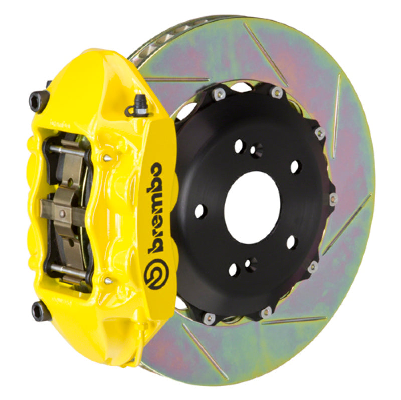 بريمبو 07-15 TT 3.2L/09-15 TTS/12-13 TT RS Rr GT BBK 4Pist Cast 328x28 2pc Rotor Slot Type1-Yellow