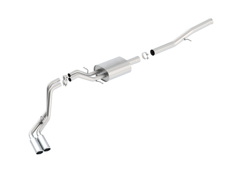 عادم خلفي مزدوج من نوع ATAK بمخرج جانبي ملفوف من Borla 14 Silver/Sierra 1500 EC قياسي/CC قصير 143.5 بوصة WB